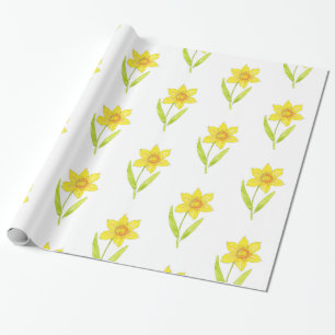 Watercolor Daffodil 2 Pattern Wrapping Paper