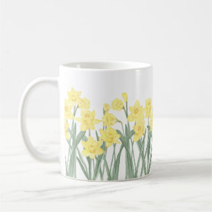 Watercolor Daffodil Ditzy Floral Coffee Mug