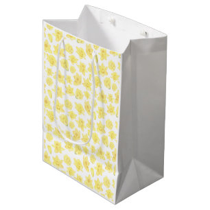 Watercolor Daffodil Floral Medium Gift Bag