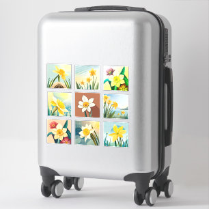 Watercolor Daffodil flowers Scrapbook