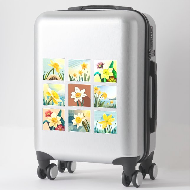 Watercolor Daffodil flowers Scrapbook (Suitcase)