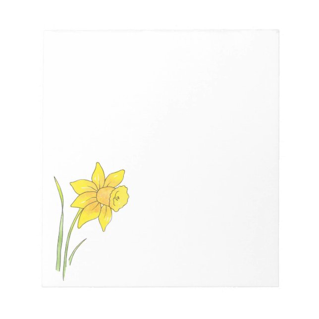 Watercolor Daffodil Notepad (Front)