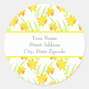 'Watercolor Daffodil Pattern' Labels