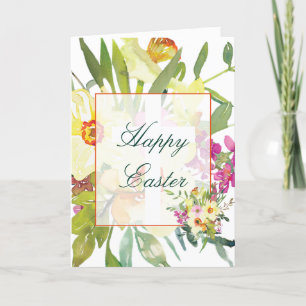 Watercolor daffodils custom Easter Holiday Card