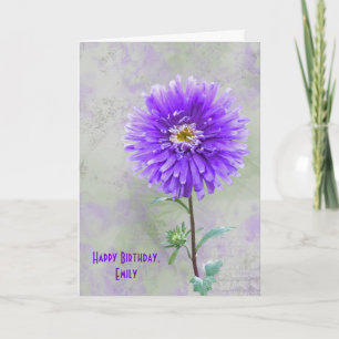 Watercolor Dahlia Birthday Card