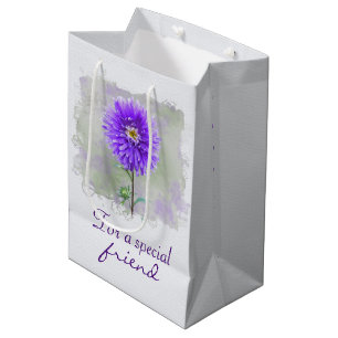 Watercolor Dahlia  for Friend Medium Gift Bag