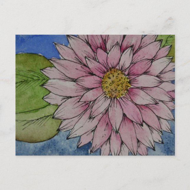 Watercolor Dahlia Postcard (Front)