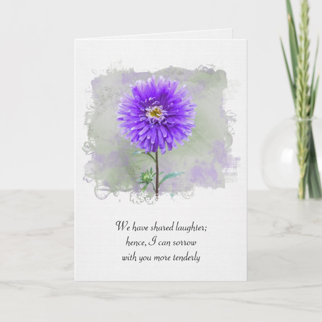 Watercolor Dahlia Sympathy Card (Front)