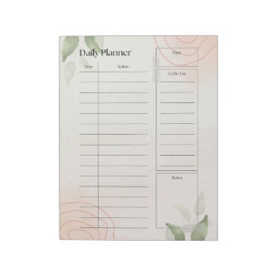 Watercolor Daily Plan Notepad