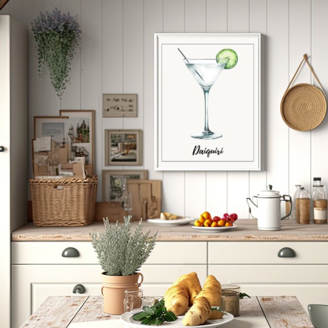Watercolor Daiquiri Cocktail Home Bar or Kitchen Poster (Creator Uploaded)