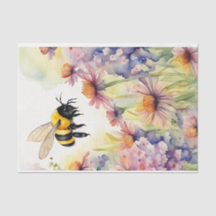 Watercolor Dairy Cow with Flowers Decoupage  Tissue Paper