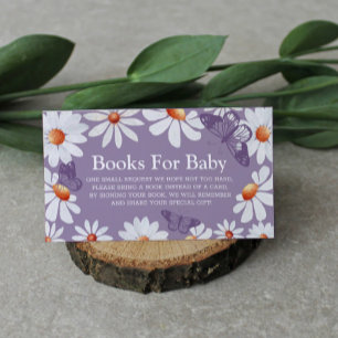 Watercolor Daisies and Butterfly Books For Baby E Enclosure Card