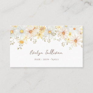 Watercolor daisies business card