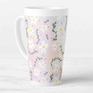 Watercolor Daisies  Latte Mug