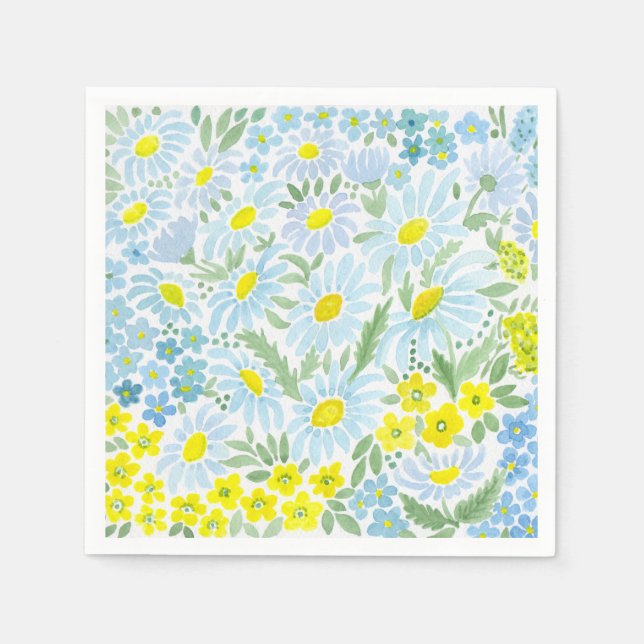 Watercolor daisies napkin (Front)