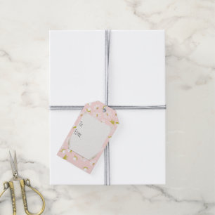 Watercolor Daisies On Blush Pink Gift Tags