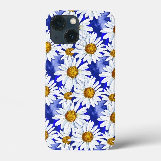 Watercolor Daisies on Denim Blue   Case-Mate iPhone Case (Back)