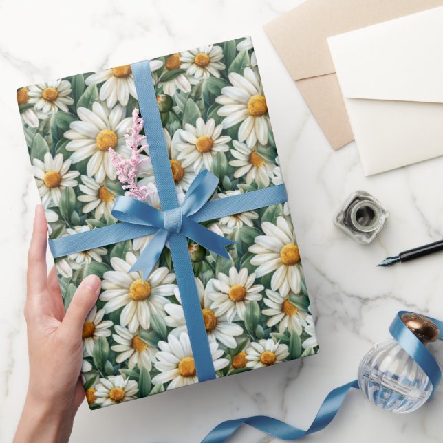Watercolor Daisies Wrapping Paper (Gifting)