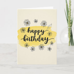 Watercolor Daisy Birthday Card