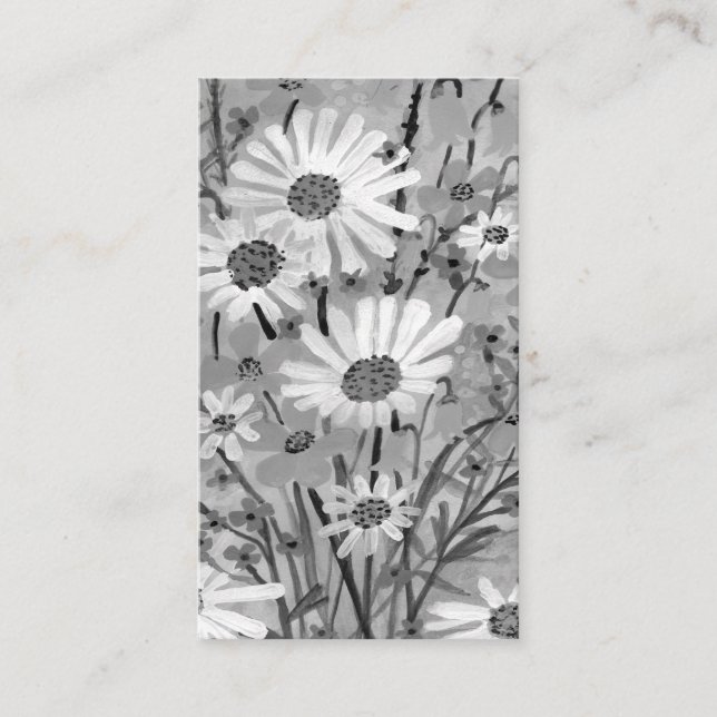 Watercolor Daisy Bouquet Elegant Chic Floral  Business Card (Front)