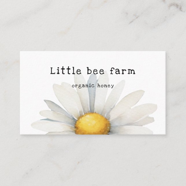 Watercolor daisy business card (Front)