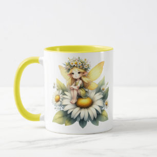 Watercolor Daisy Fairy Mug