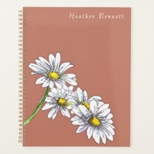 Watercolor Daisy Floral Boho Christmas Gift Planner