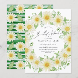 Watercolor Daisy Floral Bridal Shower Invitation