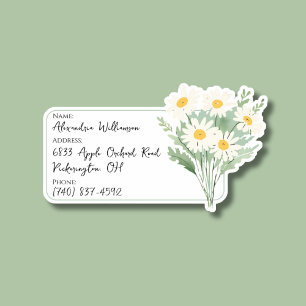 Watercolor Daisy Luggage ID 