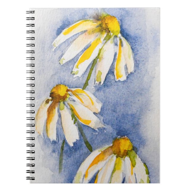 Watercolor Daisy Notebook (Front)