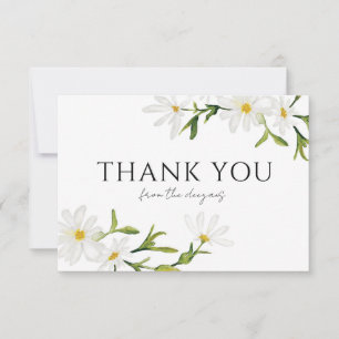 Watercolor Daisy Wedding Floral Thank You Card