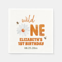 Watercolor Daisy Wild One 1st Birthday Girl