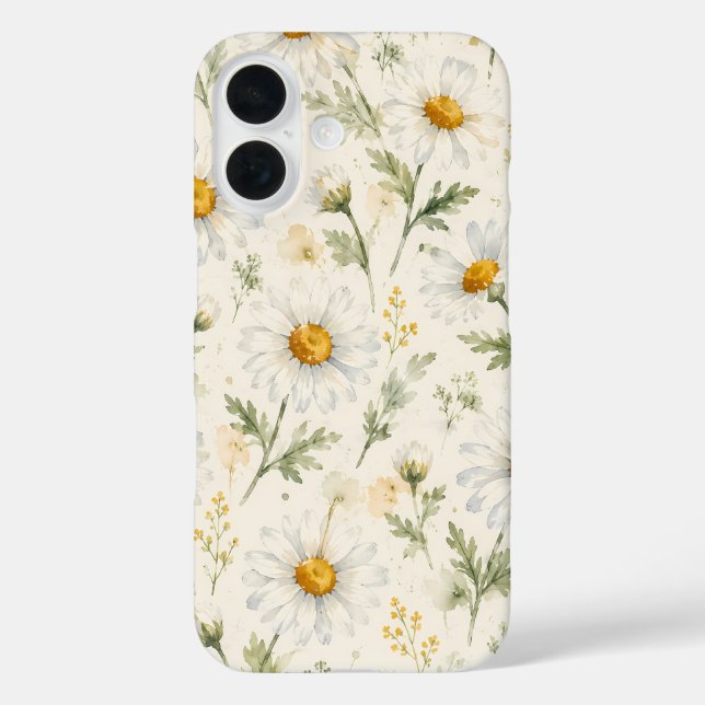 Watercolor Daisy Wildflower Botanical Case-Mate iPhone Case (Back)