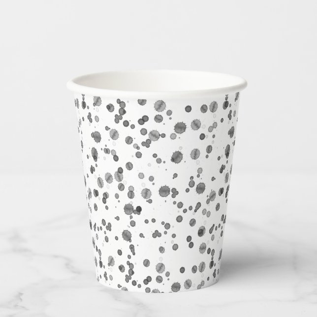 Watercolor Dalmatian Spots Pattern Paper Cups (Front)