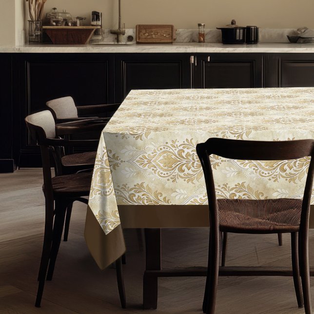 Watercolor Damask Print Regal Swirling Designs Tablecloth (Watercolor Damask Print Regal Swirling Designs Tablecloth)