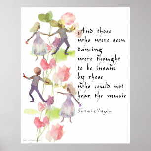 Watercolor Dancers Poster