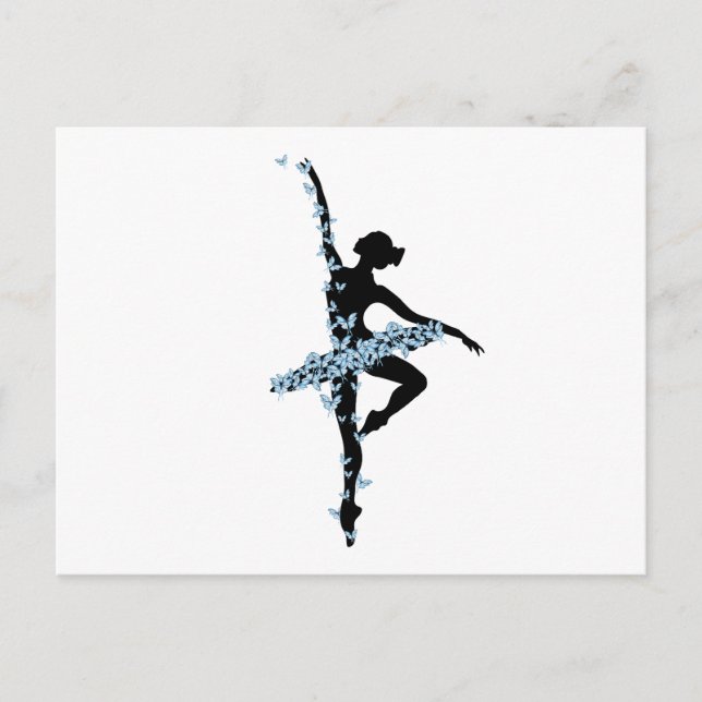 Watercolor dancing ballerina postcard (Front)