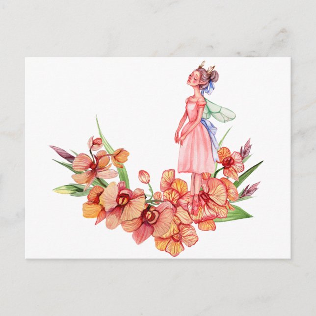 Watercolor dancing ballerina postcard (Front)