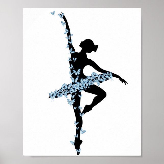 Watercolor dancing ballerina poster (Front)