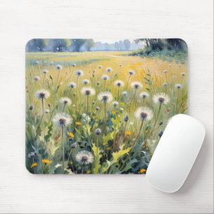 Watercolor Dandelion Field Mouse Mat