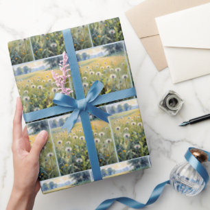 Watercolor Dandelion Field Wrapping Paper