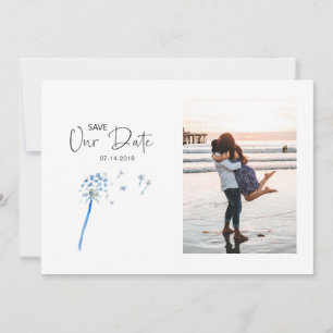 Watercolor Dandelion Save the Date Photo Card