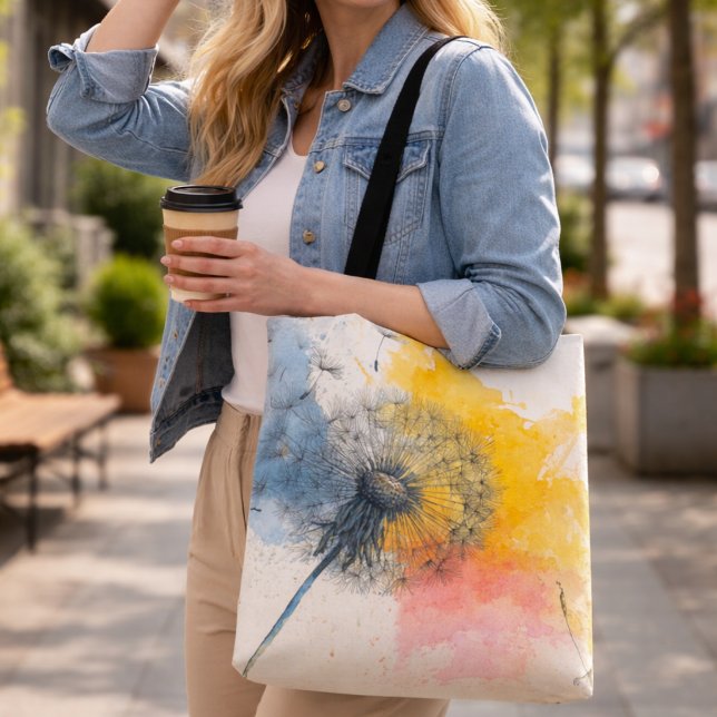 Watercolor Dandelion Tote Bag (Creator Uploaded)
