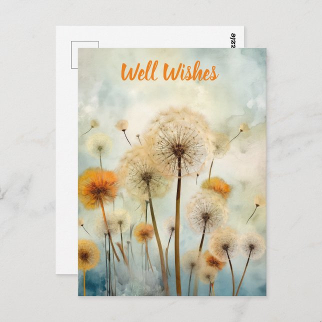 Watercolor Dandelions  Postcard (Front/Back)