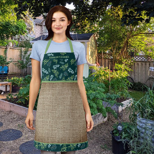 Watercolor Dark Floral Garden Personalized Apron