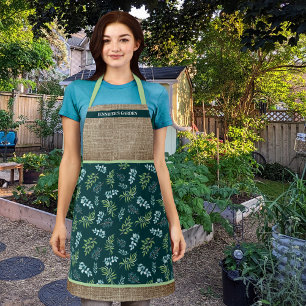 Watercolor Dark Floral Garden Personalized Apron