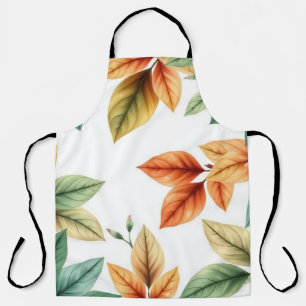 Watercolor decortiv elegant Leaves pattern Apron