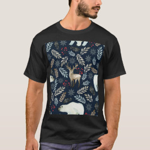 Watercolor Deer Bear Hand Drawn T-Shirt