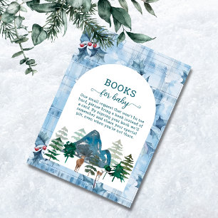 Watercolor deer boy Baby Shower books for baby Enclosure Card