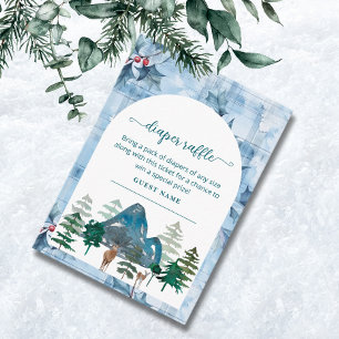 Watercolor deer boy Baby Shower Diaper Raffle Enc Enclosure Card